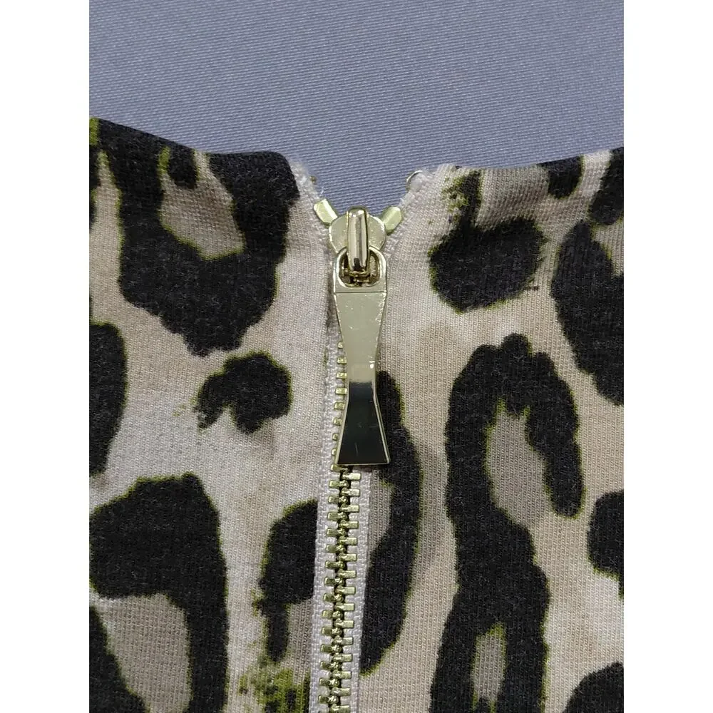 Kate Spade Black A-Line Short Lined Animal Print Dress Women Size 6